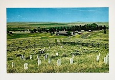 1960s George Custer National Cemetery Gravestones Civil War MT Vintage Postcard