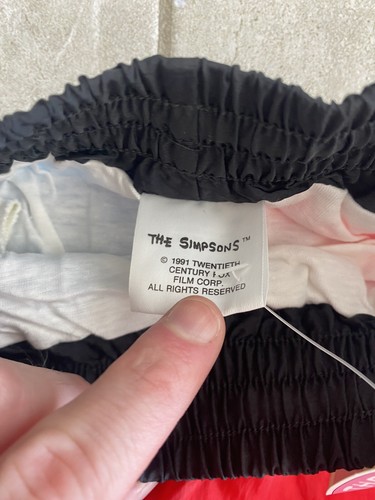 The Simpsons Vintage Board shorts Swimmers 1991 Dead stock Brand New 90s Summer - Picture 6 of 13