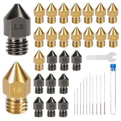 30 Pcs MK8 Extruder Nozzle Needles Spaner 3D Printer for CR-10 Ender 3 Pro 5 A8