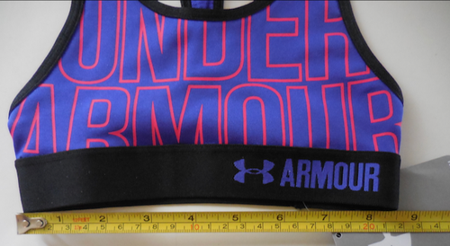 Under Armour Girl HeatGear Graphic Bra Purple/Black/Red Size Youth XS - Picture 5 of 6