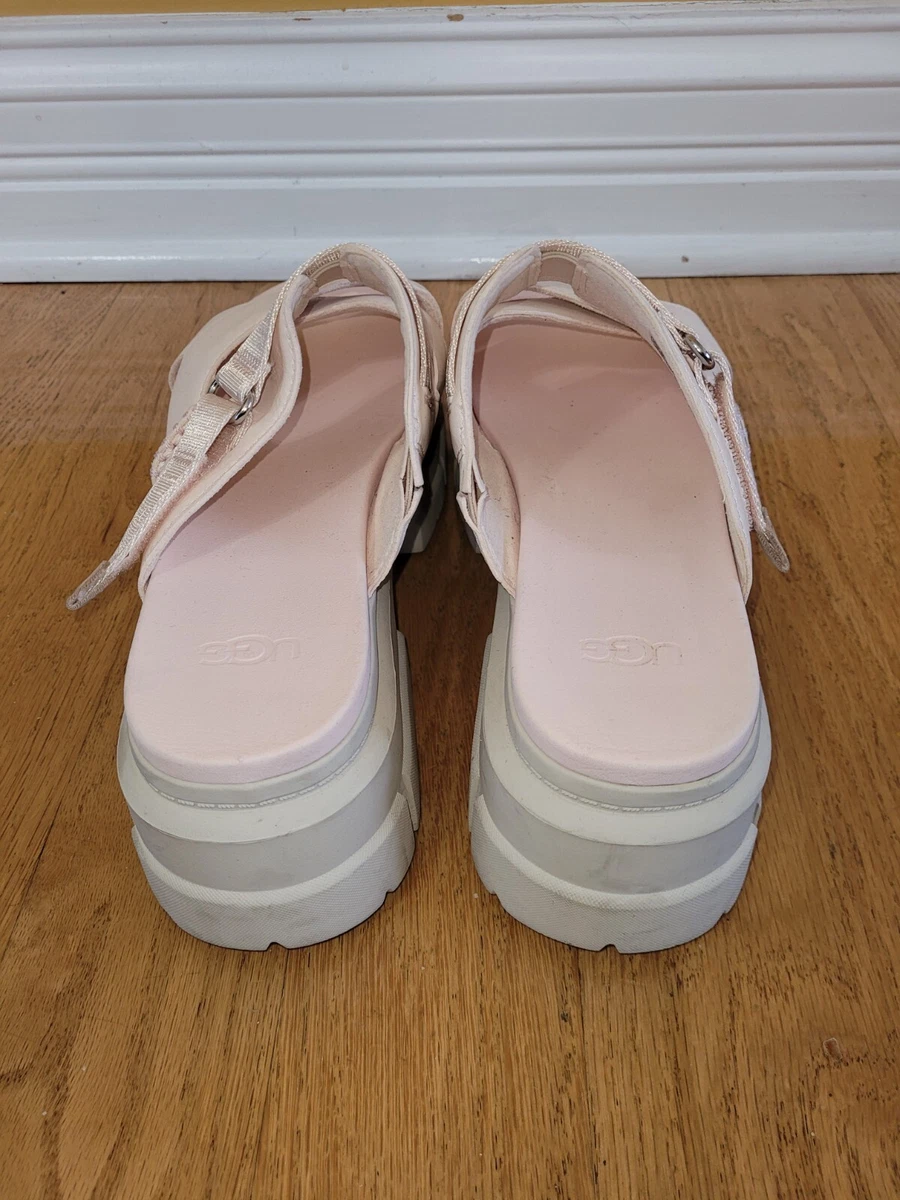Ugg Womens Ashton Rosy Beige Leather Platform Sandals Size 12 eBay