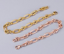 Hip Hop Women Girl Titanium Stainless Steel Long and Short Chain Bracelet 8.3"