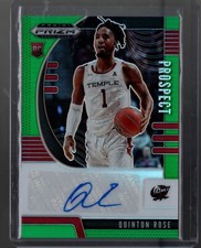 Quinton Rose 2020 Panini Prizm Draft Picks Auto #PA-QR Green Prizm
