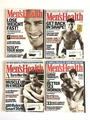 Lot of 4 MEN'S HEALTH Magazines Vintage 2002-2003 Weight Shape Muscles Workouts