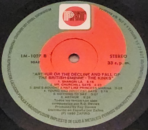 The Kinks Arthur Or The Decline & Fall Of The British Empire Vinyl LP 1983 Spain - Picture 5 of 5