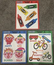 Lot 3 Vintage Puzzle Patch Picture Puzzles Preschool Ages 1-3 Kids Puzzles