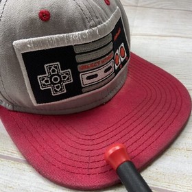 NINTENDO NES Controller Snapback Hat Youth Cap Retro Classic Official Gray & Red