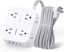 Surge Protector Power Strip - HANYCONY 8 Outlets 4 USB 2 USB C Charging Ports,
