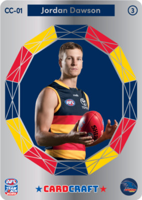 2023 Teamcoach AFL Card Craft CC-01-3 Jordan Dawson Adelaide Crows Unused