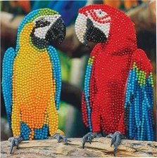 Parrot Friends Crystal Art Card Kit Craft Buddy New