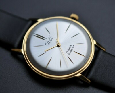 NOS! Poljot De LUXE Ultra SLIM Watch Men's Vintage Case Stainless Steel