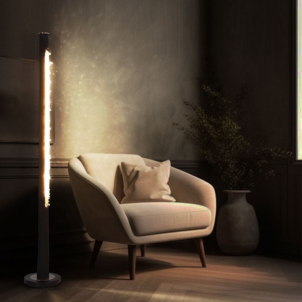 Stehleuchte Standleuchte Holzlampe Wohnzimmerlampe Kristalle Dimmer Led H 151 Cm-image