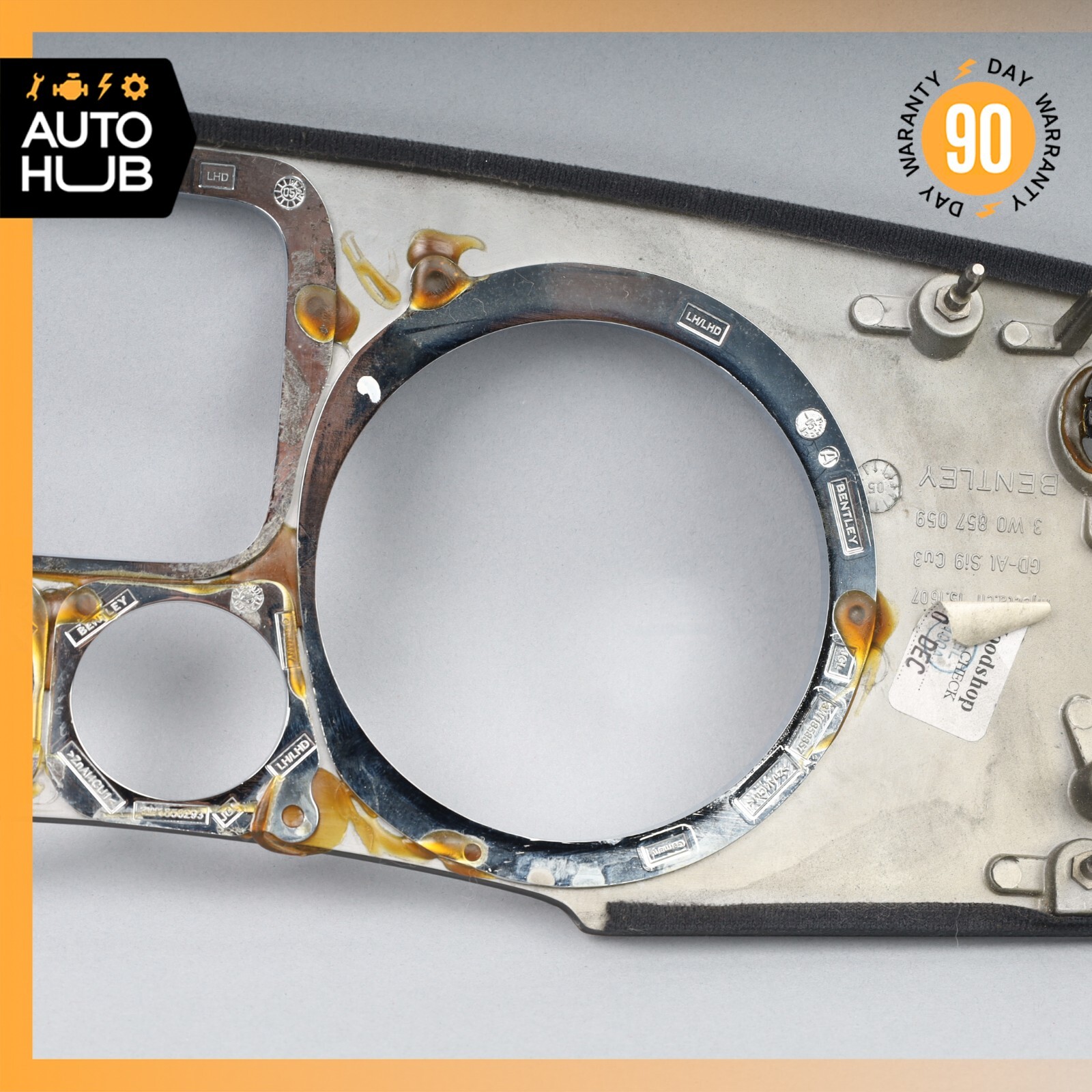 03-13 Bentley Continental Flying Spur Dash Panel Speedometer Bezel Trim OEM 80k