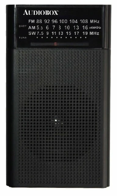 Audiobox RX-3 AM/FM/SW Portable Pocket Size Radio with Telescoping Antenna Black - Image 2 of 4