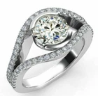 3 Ct Vvs1 White Round Moissanite Diamond Engagement Ring Sterling Silver Size 7