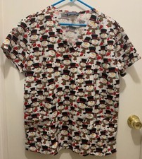 Snowman scrub top, XL, Serene uniforms, 2 pockets, Winter
