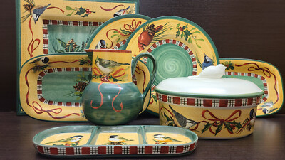Lenox Wintergrüße von Catherine McClung Platte Terrine Kanne Teller