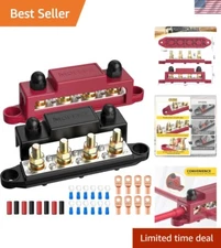 Compact Marine Bus Bar with Nickel-Plated Terminals - Safe Power Distribution