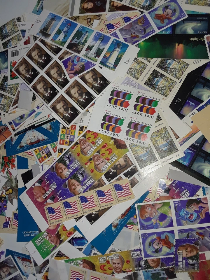 Mixed 100 of New/Usable Multiples, Strips & Singles of 41¢ US Postage Stamps USA - Image 4 of 4