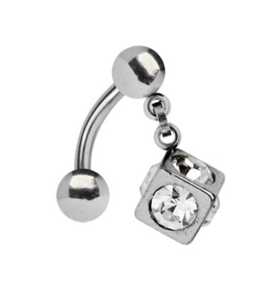 Piercing Banana In Titanio 1.2 Mm Con 2 Cubi In Acciaio 316L – Per Orecchio, Sopracciglio O Intimo, Lunghezze Da 6 A 14 Mm