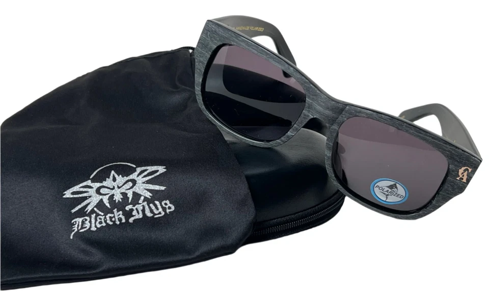 Gafas de sol cuadradas polarizadas negras Flys Boss Fly raras de colección - CA Collab Foto 4 de 4