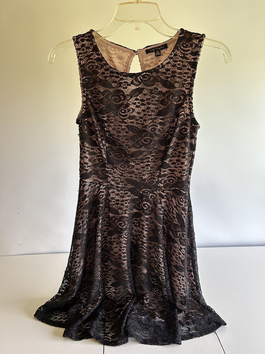 City Triangles Womens Black Lace Lined Dress Size XS