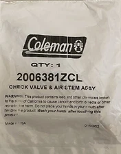 Coleman Check Valve &Air Stem Assembly Item # 200-6381; Part for Lantern / Stove