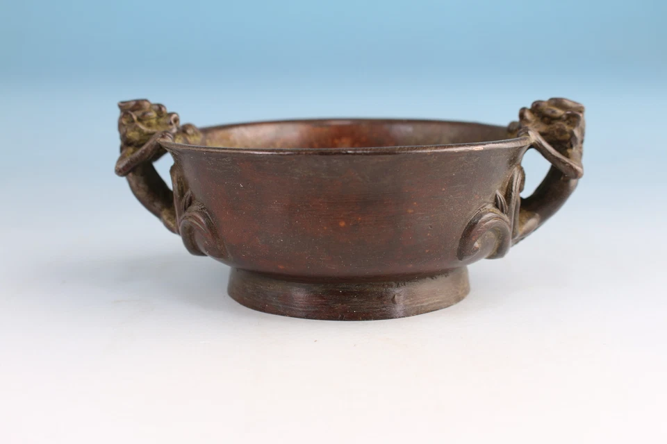 Chinese Bronze dragon Statue Figurine Home Decor incense burner pot Foto 2 de 4