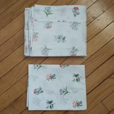 VTG Lady Pepperell Full Flat Sheet Standard Pillow Case Set Floral Cottageco USA