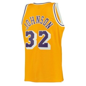 Mitchell & Nes Magic Johnson Los Angeles Lakers 1984/85 Swingman Jersey Gold