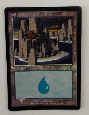 MTG JAPANESE FOIL 7TH EDITION ISLAND NM MAGIC THE GATHERING BASIC LAND 332/350