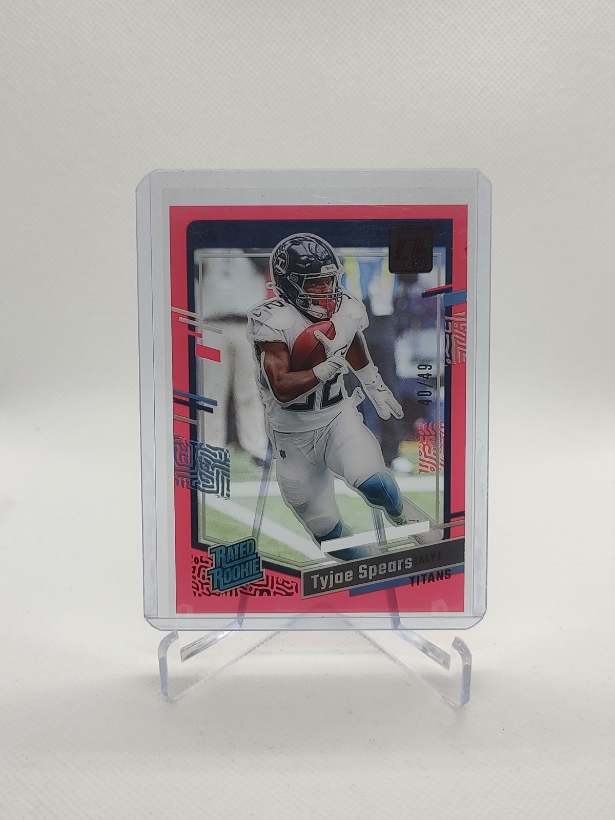 Tyjae Spears 2023 Panini Clearly Donruss Rated Rookie Red /49 #88