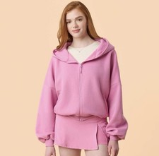 Blogilates Women's Marshmallow Full Zip Hooded Sweatshirt - Pink XS