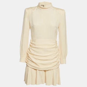 Mini robe Gucci jaune soie détail froncé M