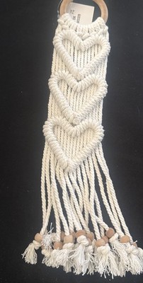 Wall Decor Macrame Wall Art Natural Color  Hearts 