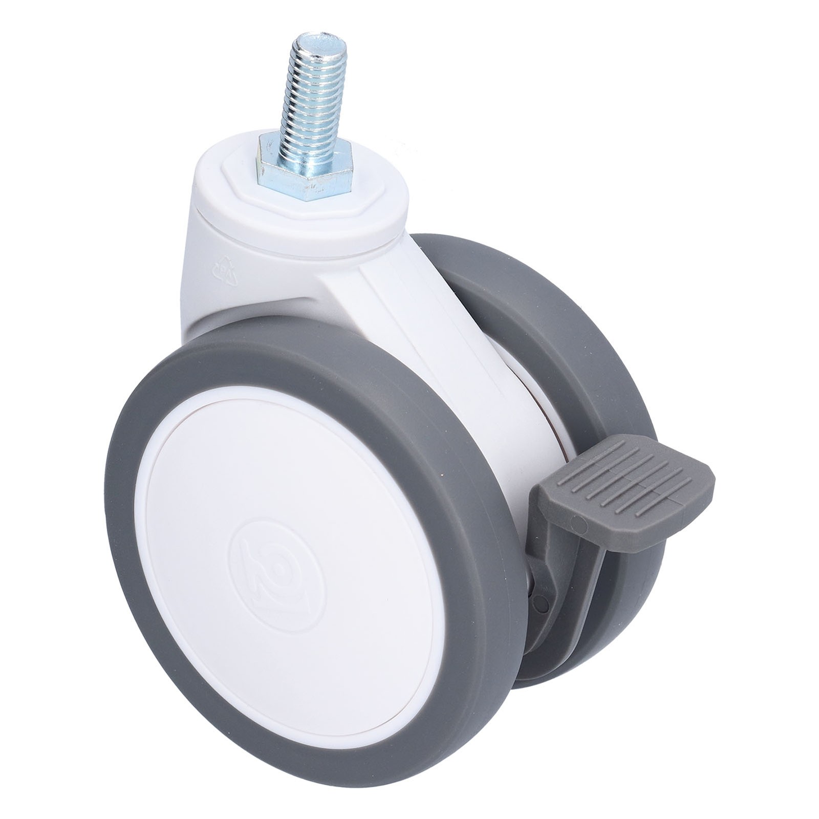 Caster Wheel Heavy Duty Universal TPR Silent Castors With Brake M12