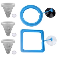 5Pcs Round Square Cone Fish Feeder Set, Floating Food Feeding Ring, Live Red ...