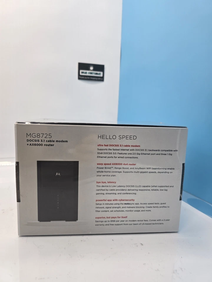 Motorola MG8725 WiFi 6 Router + Multi-Gig Cable Modem | 2-in-1 Device | Approved - Image 3 of 4