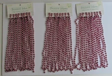3 Pink Bead Beaded Christmas Garland 15 Feet Vintage Treasure Island NEW on Card
