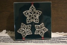 Longaberger 2001 Pewter Star Christmas Ornaments