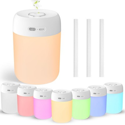 Portable Mini Humidifier, 650ml, Colorful LED Light & Warm Light, Cool Mist, ...