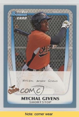 2011 Bowman Prospects Blue 192/500 Mychal Givens #BP50 READ 3c7