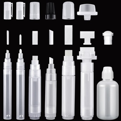 7 Pieces Refillable Paint Pen 3 mm 6 mm 8.5 mm 10 mm 15 mm 30 mm Empty Acryli...