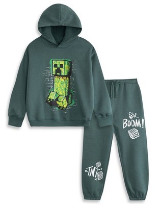 Minecraft Grün Creeper Set aus Sweatshirt und Jogginghose Jungen