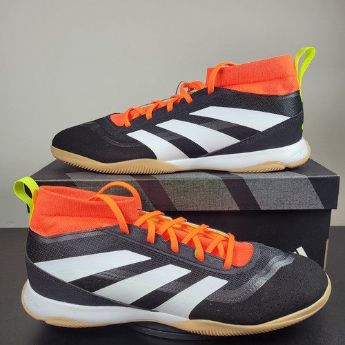 Adidas Predator League Sock Indoor Soccer Shoes Black Orange IG5454 Men's Sz 11
