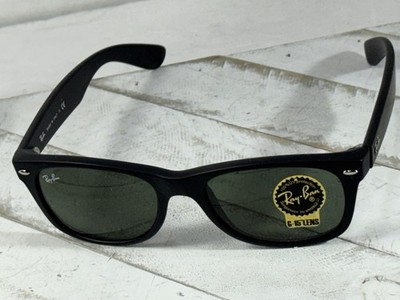   RAY-BAN RB2132 52[]18M MATTE BLACK FINISH G15 UV GLASS WAYFARER SUNGLASSES
