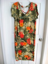 NWOT Green Hawaiian Print Maxi Dress - Size 3X- nyc