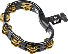 Meinl Percussion TMT2B-BK Mountable ABS Plastic Tambourine with Double Row Brass