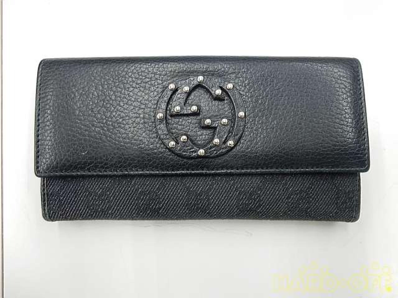 Gucci Soho Studs Leather Interlocking Wallet Used - image 1