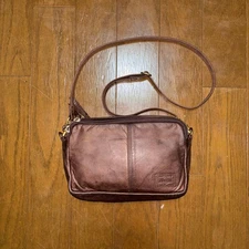 [PORTER / FRANK] Porter Leather Shoulder Bag, Brown, Horsehide Yoshida